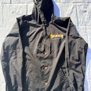 Thrasher Magazine Hooded Coach Jacket Windbreaker Size L
